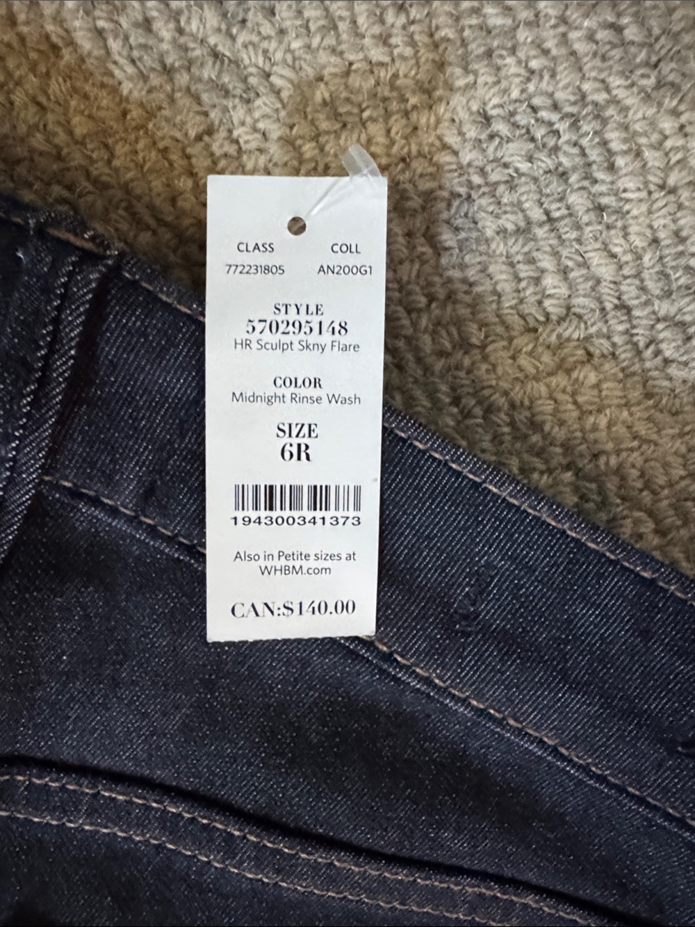 White House Black Market Dark Indigo Skinny Flare Jeans - Picture 7 of 10